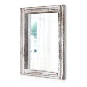 Rectangular Wood-Framed Wall Mirror